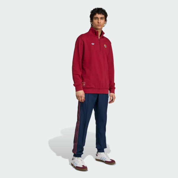 Burgundy Μπλούζα Aston Villa FC Terrace Icons με φερμουάρ 1/2