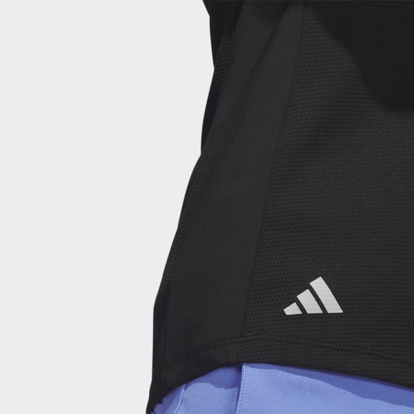 Black Texture Sleeveless Golf Polo Shirt