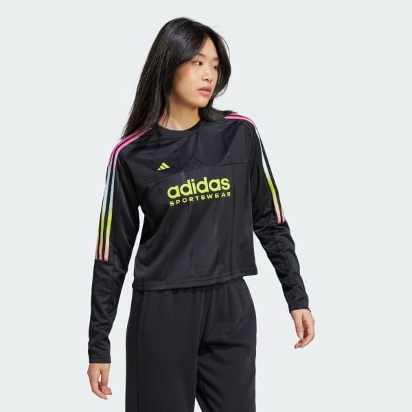 Negro Camiseta House of Tiro Stellar 3 Rayas Manga Larga