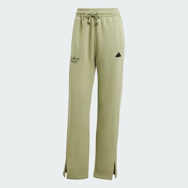Gron Signature Graphic Embroidery Fleece Straight Leg Pant