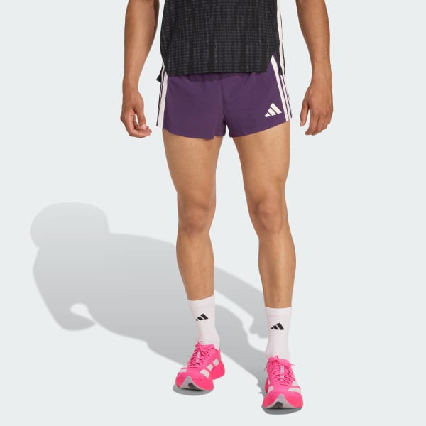 adidas Adizero Running Split Shorts - Purple | Free Shipping