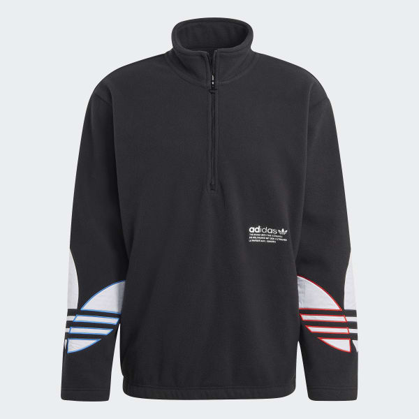 adidas Adicolor Tricolor Polar Fleece Half-Zip Sweatshirt - Siyah | adidas Turkey