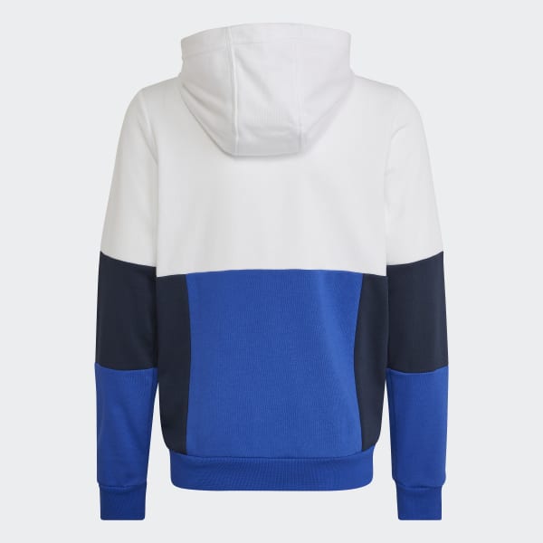 Weiss Colourblock Kapuzenjacke