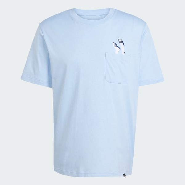Blue Lounge Slides Graphic Pocket Tee