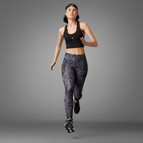 Negro Mallas estampadas 7/8 Daily Run Icons