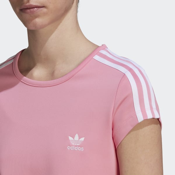 Roze Adicolor Classics Crop 3-Stripes T-shirt DL768