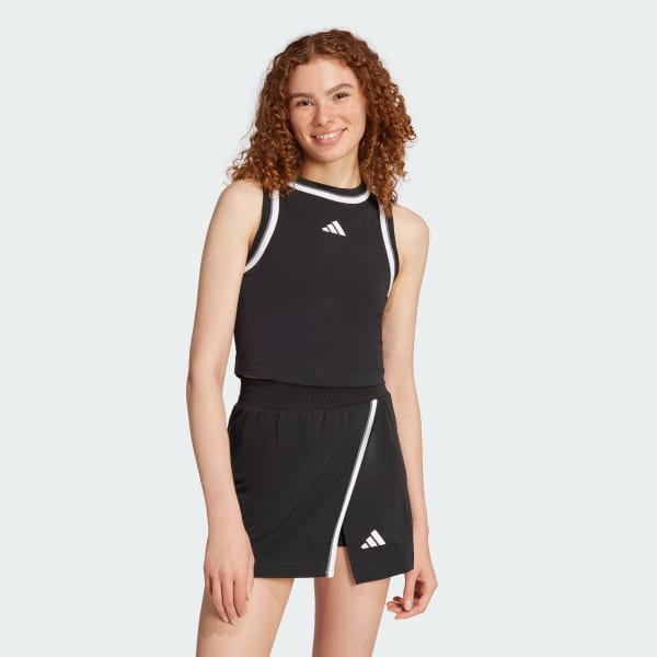 Schwarz Essentials Color-Pop Cotton Crop-Top