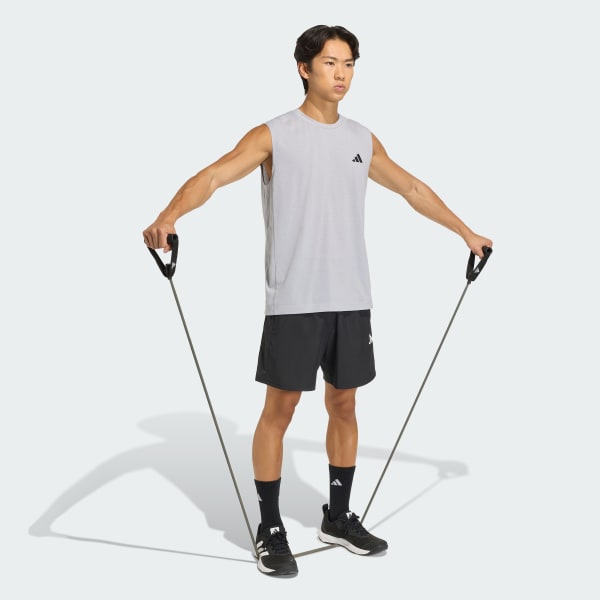 gris T-SHIRT SANS MANCHES WORKOUT ESSENTIALS FEELREADY