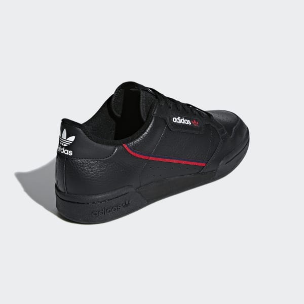 adidas black & red continental 8 trainers