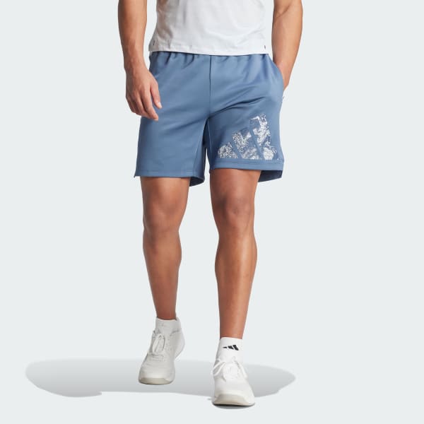 Azul Shorts de Entrenamiento Tejidos con Logo