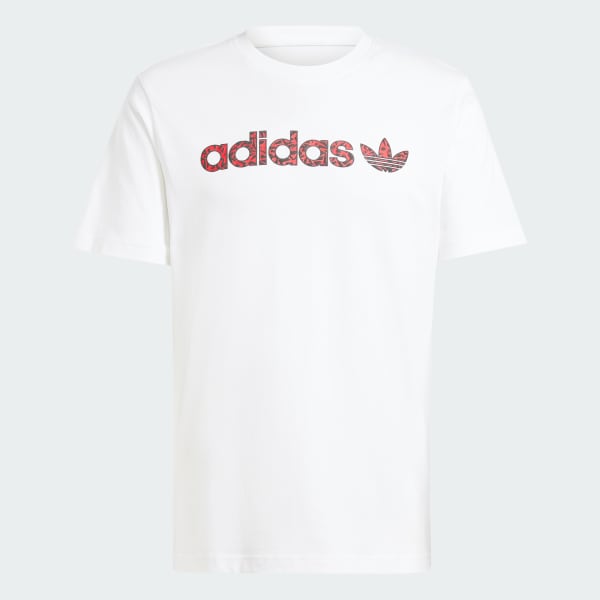 สีขาว เสื้อยืดพิมพ์ลาย