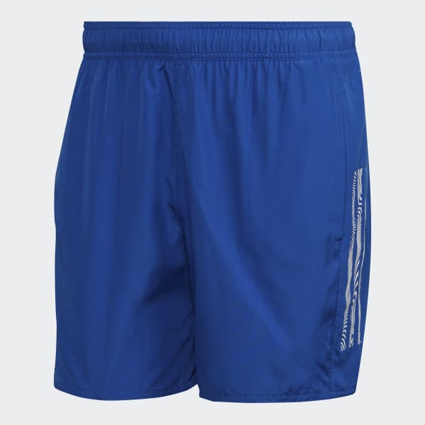 Blue Short Length Mid 3-Stripes Swim Shorts VU875