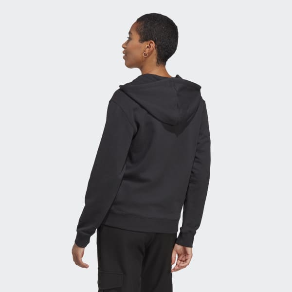 adidas Essentials Linear Full-Zip French Terry Hoodie - Black | Women\'s  Lifestyle | adidas US