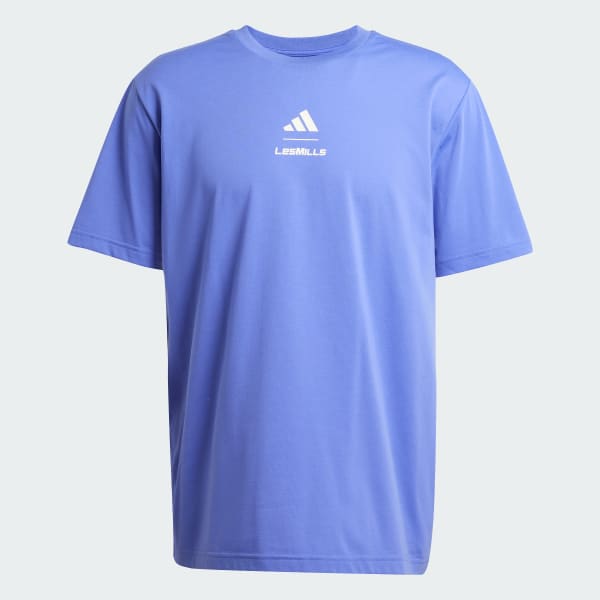 สีน้ำเงิน เสื้อยืดพิมพ์ลาย LES MILLS Program