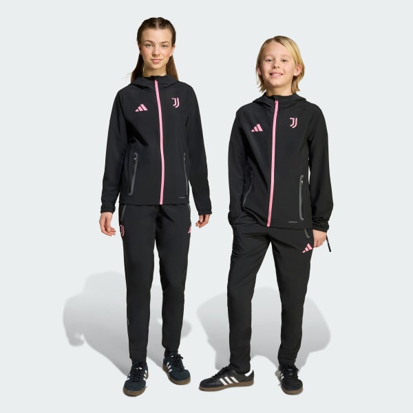 Black Juventus Tiro 25 Competition Vis Tech Travel Pants Kids