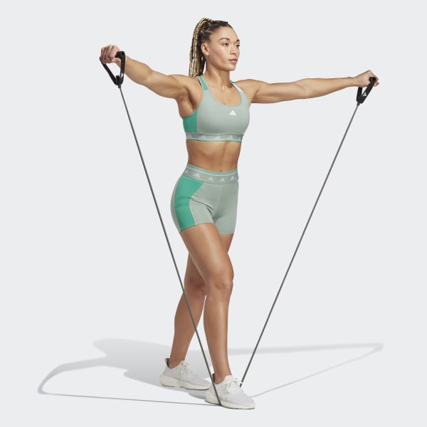 zelená Legíny Techfit Colorblock Short