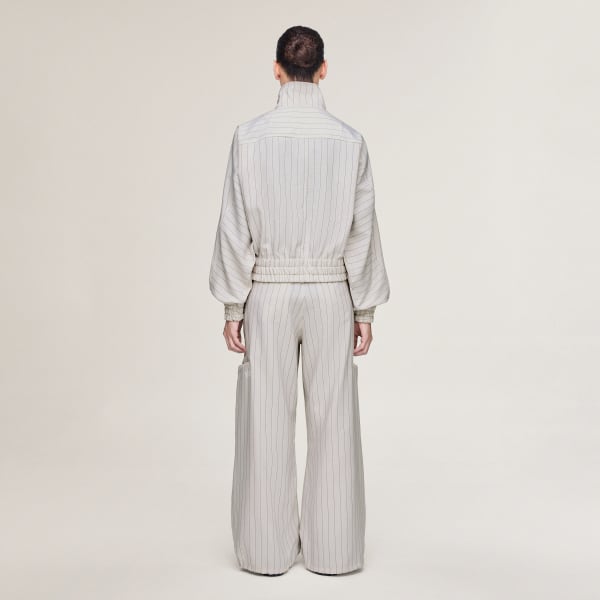ホワイト Y-3 PINSTRIPE UT STRAIGHT LEG PANTS