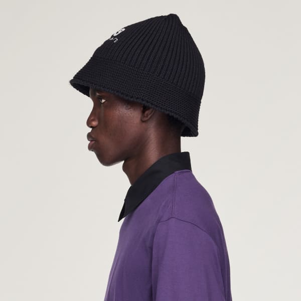 Negro Gorro pesquero retro de punto Y-3