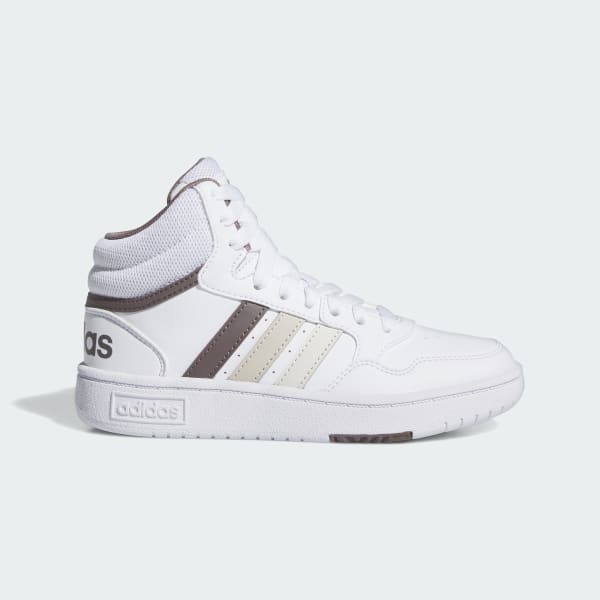 White Hoops Mid Shoes
