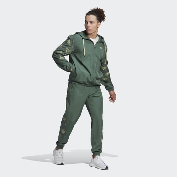Πράσινο Woven Allover Print Track Suit UV642