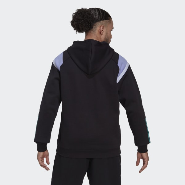 Black adidas Sportswear Fleece Hooded Top QF758