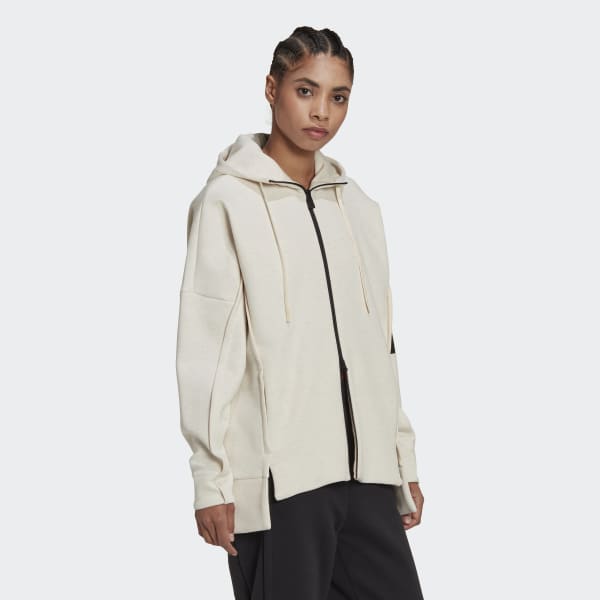 Μπεζ Mission Victory Loose Fit Full-Zip Hoodie