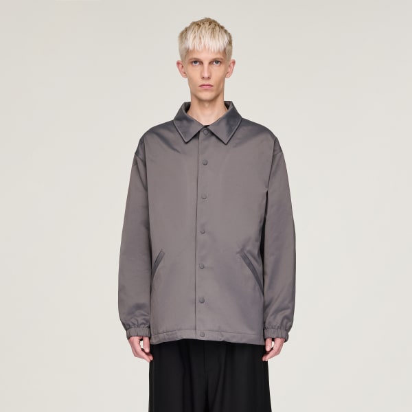 สีเทา เสื้อโค้ชแจ็คเก็ตพิมพ์ลาย Y-3