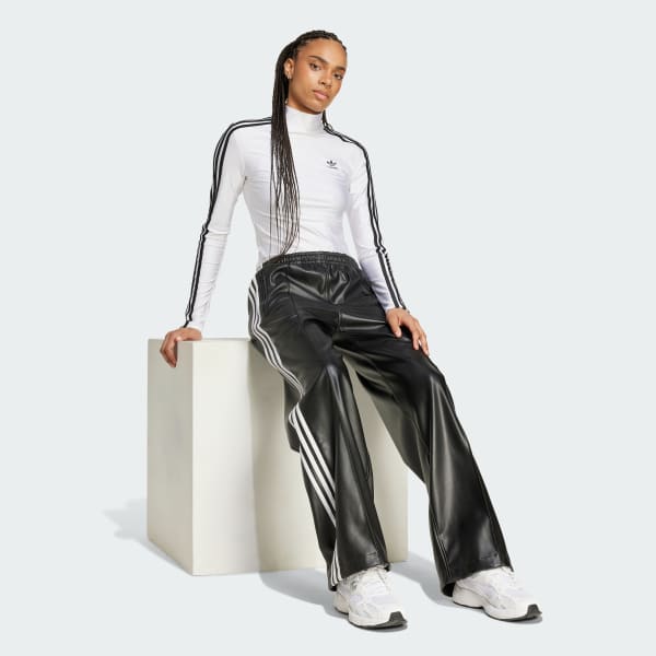 Bianco Maglia adicolor 3-Stripes Turtleneck Long Sleeve