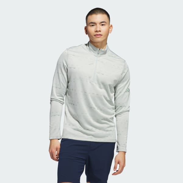 adidas Core Printed Quarter Zip Pullover - Grey | Free