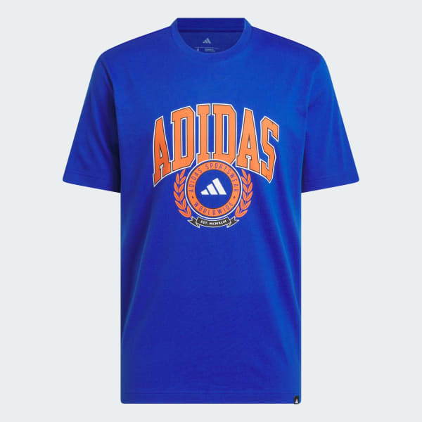 Blue Varsity Crest Graphic T-Shirt