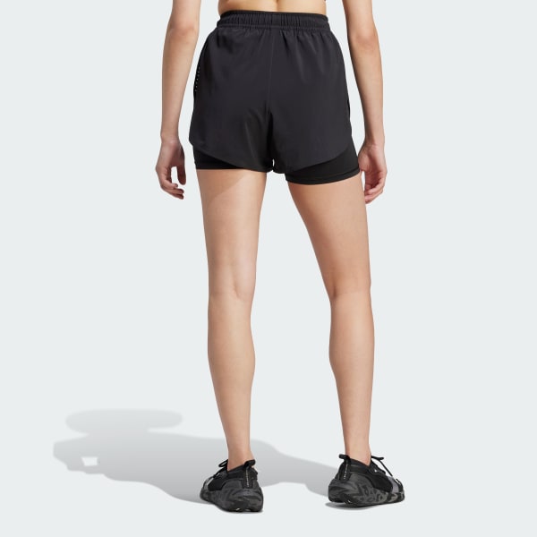 Schwarz adidas by Stella McCartney TruePurpose 2-in-1 Trainingsshorts
