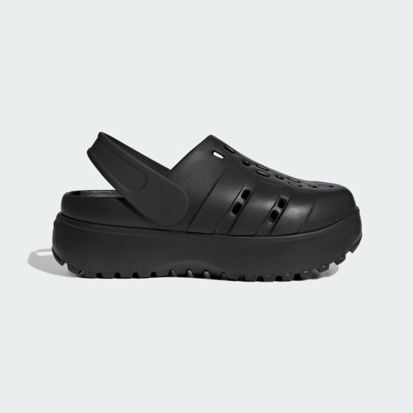 Black Adilette Platform Clogs