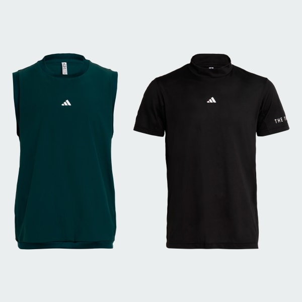 ブラック 【ゴルフ】2IN1モック半袖シャツ