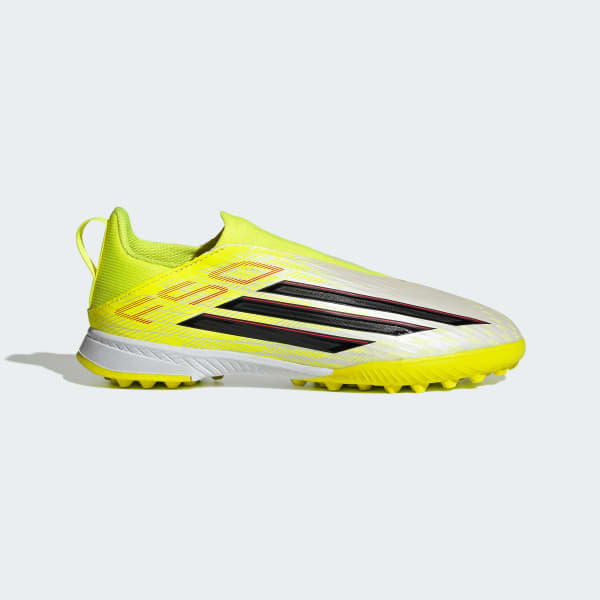 Yellow F50 LEAGUE Laceless Turf Football Shoes Kids
