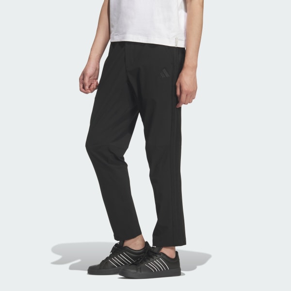 ブラック 軽パン ストレッチコミューターレギュラーテーパードパンツ