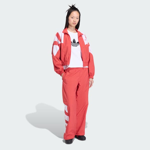 Rood BLOCKED WASHED TRAININGSBROEK