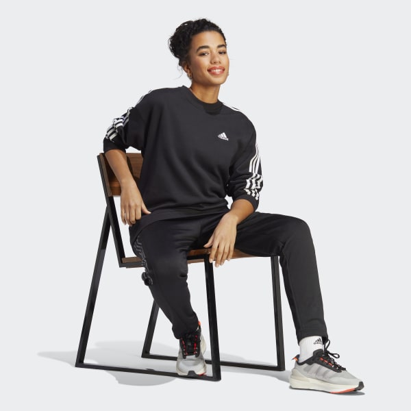 Schwarz Essentials 3-Streifen Sweatshirt