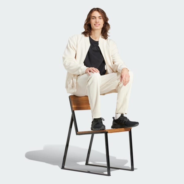 Adidas men's post game fleece bomber jacket discount