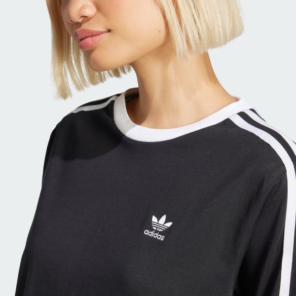 adidas Adicolor 3-Stripes Regular Long Sleeve Tee - Black