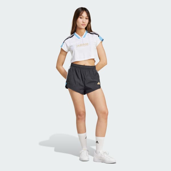 Đen Quần Short Hè 3 Sọc Ngắn Tiro