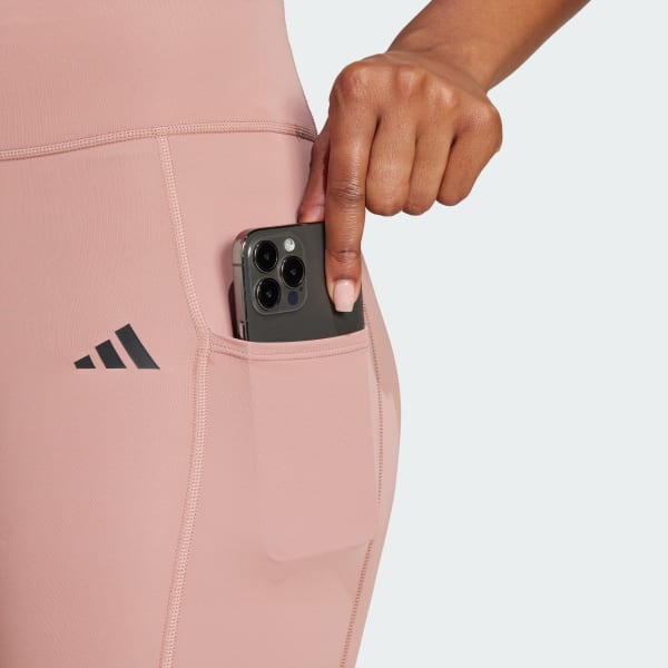 adidas Optime 3-Stripes Full-Length Leggings - Pink | Free
