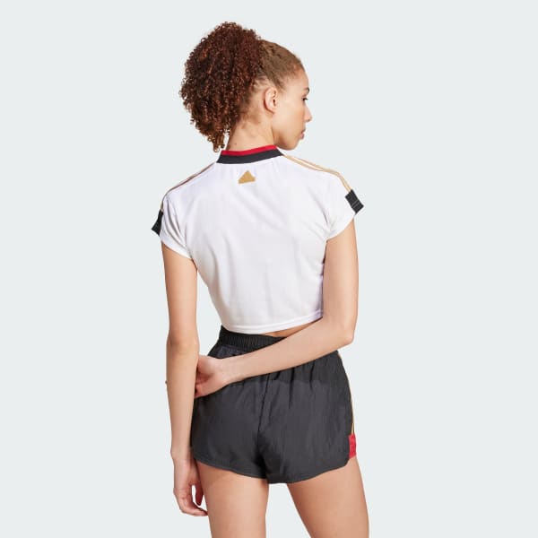 White Tiro Cut 3-Stripes Crop Jersey