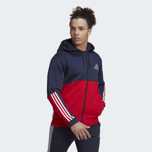 blauw Essentials Colorblock Fleece Full-Zip Hoodie V0728