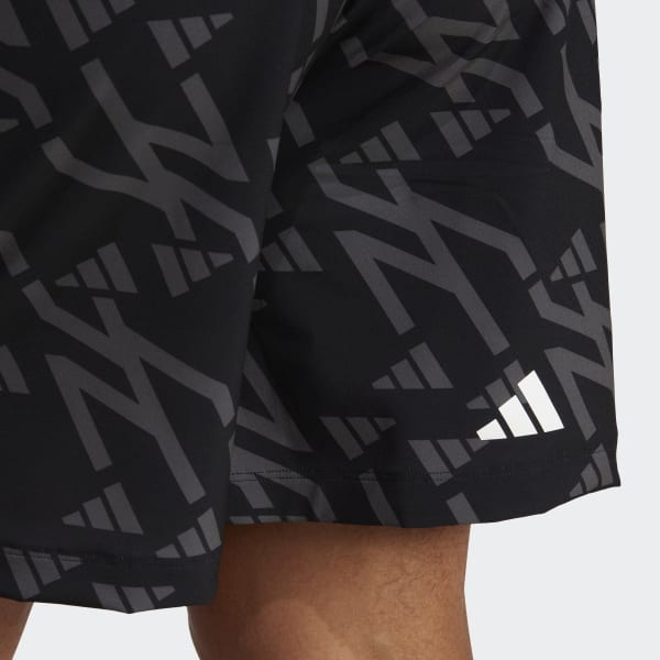 Schwarz Train Icons 3-Streifen Trainingsshorts