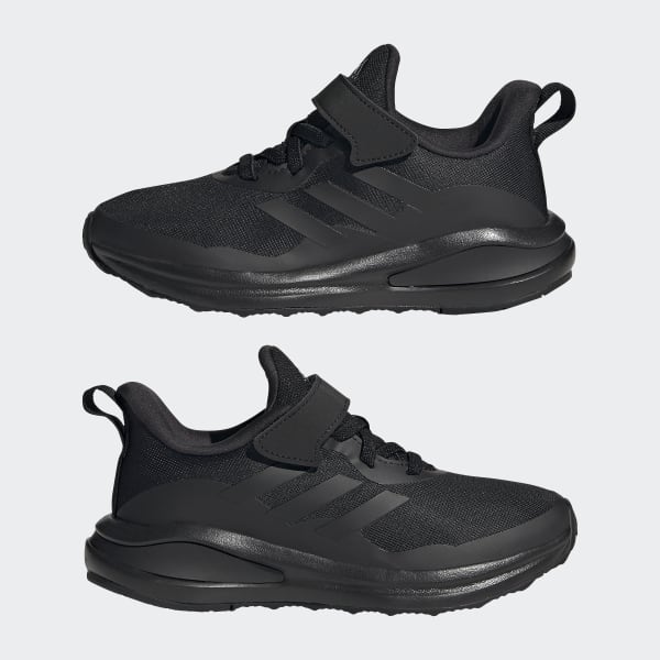 Black FortaRun Elastic Lace Top Strap Running Shoes LIF90