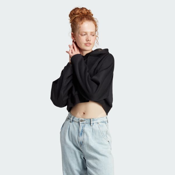 adidas The Safe Place Crop Hoodie - Black | Women's Lifestyle | adidas US