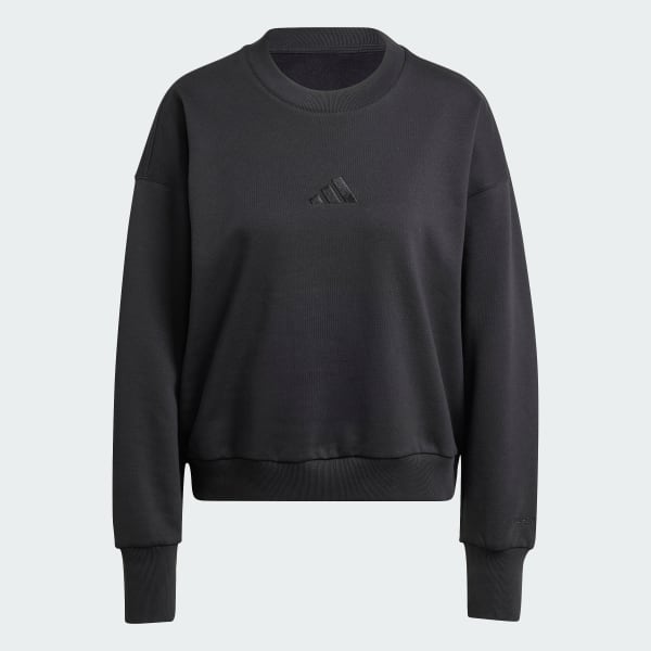 adidas ALL SZN Fleece Loose Sweatshirt - Black | Free