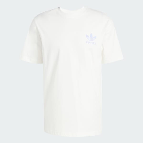 Putih Tee Grafis Japanese Mascot