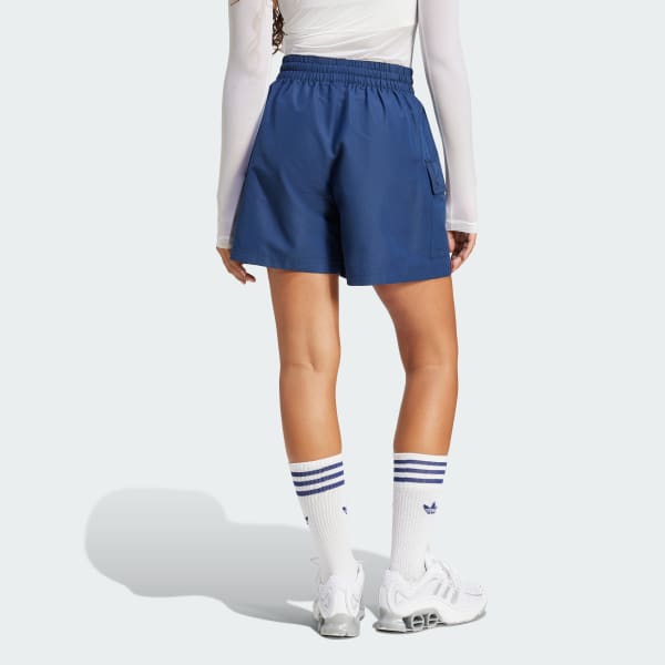 Azul Shorts Cargo Cós Alto Essentials