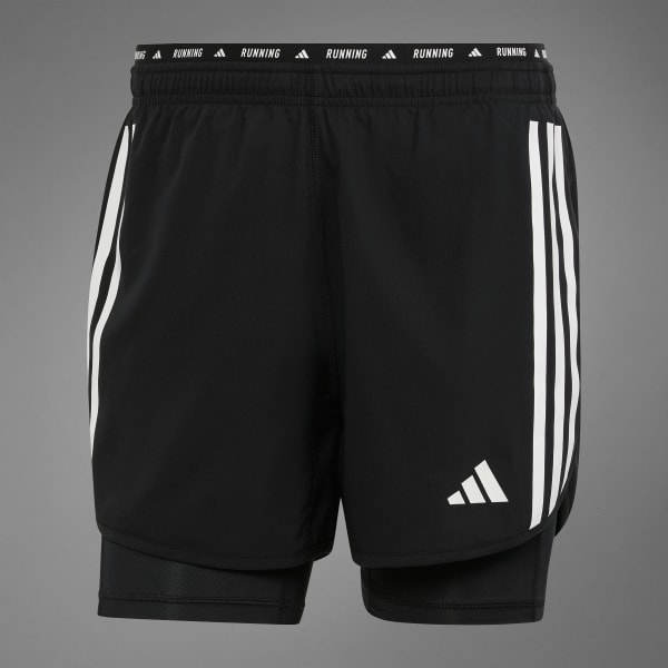adidas Running Own The Run 3 inch split shorts in black
